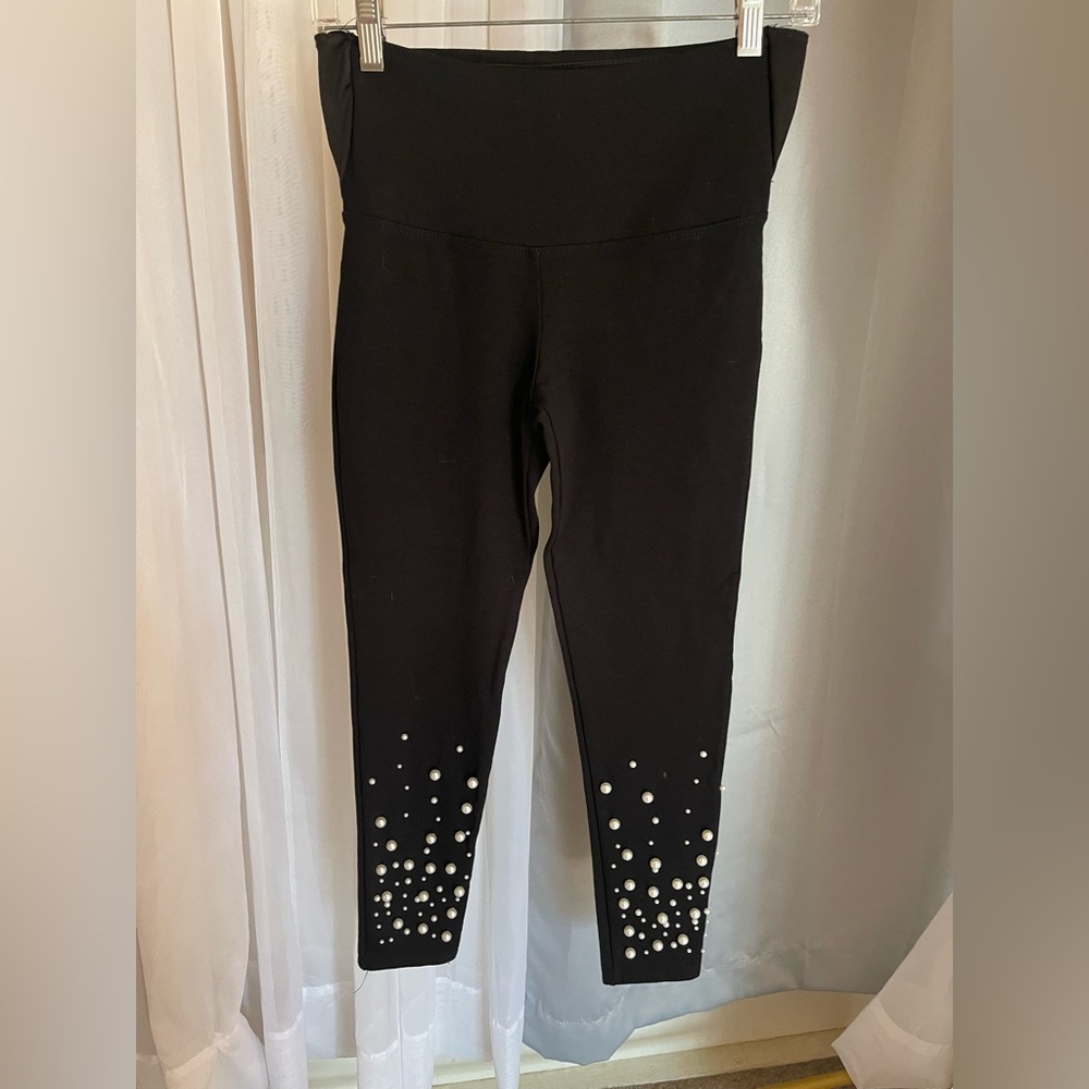 Black Pearl Embellished Leggings